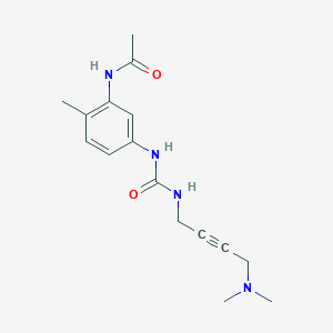 molecular formula C16H22N4O2 B6993252 N-[5-[4-(dimethylamino)but-2-ynylcarbamoylamino]-2-methylphenyl]acetamide 