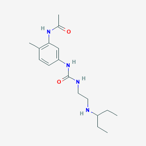 molecular formula C17H28N4O2 B6993273 N-[2-methyl-5-[2-(pentan-3-ylamino)ethylcarbamoylamino]phenyl]acetamide 