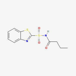 molecular formula C11H12N2O3S2 B6993302 N-(1,3-benzothiazol-2-ylsulfonyl)butanamide 