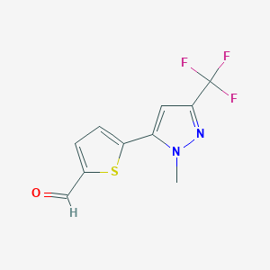 5-(1-Methyl-3-(trifluoromethyl)-1H-pyrazol-5-yl)thiophene-2-carbaldehyde