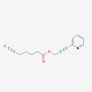 molecular formula C15H15NO2 B6993475 3-Pyridin-2-ylprop-2-ynyl hept-6-ynoate 