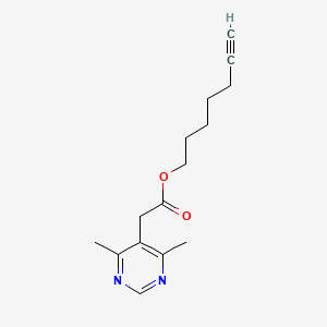 molecular formula C15H20N2O2 B6993804 Hept-6-ynyl 2-(4,6-dimethylpyrimidin-5-yl)acetate 