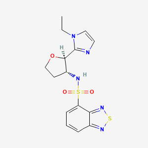 molecular formula C15H17N5O3S2 B6993888 N-[(2R,3R)-2-(1-ethylimidazol-2-yl)oxolan-3-yl]-2,1,3-benzothiadiazole-4-sulfonamide 