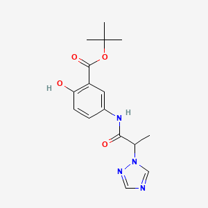 molecular formula C16H20N4O4 B6993894 Tert-butyl 2-hydroxy-5-[2-(1,2,4-triazol-1-yl)propanoylamino]benzoate 