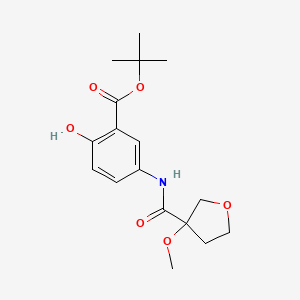 molecular formula C17H23NO6 B6993903 Tert-butyl 2-hydroxy-5-[(3-methoxyoxolane-3-carbonyl)amino]benzoate 