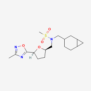 molecular formula C17H27N3O4S B6994014 N-(3-bicyclo[4.1.0]heptanylmethyl)-N-[[(2R,5S)-5-(3-methyl-1,2,4-oxadiazol-5-yl)oxolan-2-yl]methyl]methanesulfonamide 