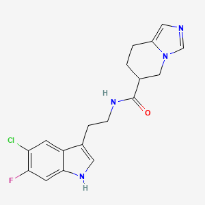 molecular formula C18H18ClFN4O B6994096 N-[2-(5-chloro-6-fluoro-1H-indol-3-yl)ethyl]-5,6,7,8-tetrahydroimidazo[1,5-a]pyridine-6-carboxamide 