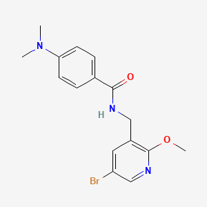 molecular formula C16H18BrN3O2 B6994262 N-[(5-bromo-2-methoxypyridin-3-yl)methyl]-4-(dimethylamino)benzamide 