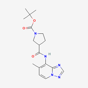 molecular formula C17H23N5O3 B6994357 Tert-butyl 3-[(7-methyl-[1,2,4]triazolo[1,5-a]pyridin-8-yl)carbamoyl]pyrrolidine-1-carboxylate 