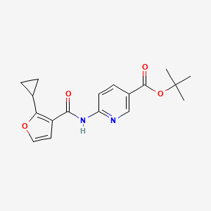 molecular formula C18H20N2O4 B6994375 Tert-butyl 6-[(2-cyclopropylfuran-3-carbonyl)amino]pyridine-3-carboxylate 