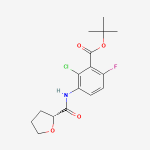 molecular formula C16H19ClFNO4 B6994402 tert-butyl 2-chloro-6-fluoro-3-[[(2R)-oxolane-2-carbonyl]amino]benzoate 