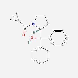 molecular formula C21H23NO2 B6994630 cyclopropyl-[(2R)-2-[hydroxy(diphenyl)methyl]pyrrolidin-1-yl]methanone 