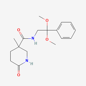 molecular formula C17H24N2O4 B6994648 N-(2,2-dimethoxy-2-phenylethyl)-3-methyl-6-oxopiperidine-3-carboxamide 