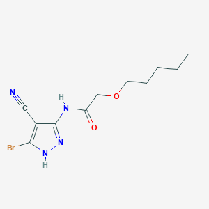 molecular formula C11H15BrN4O2 B6994668 N-(5-bromo-4-cyano-1H-pyrazol-3-yl)-2-pentoxyacetamide 