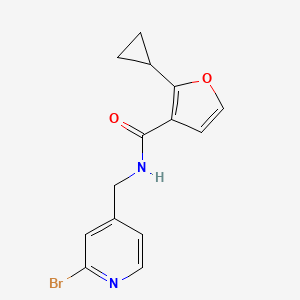 molecular formula C14H13BrN2O2 B6994683 N-[(2-bromopyridin-4-yl)methyl]-2-cyclopropylfuran-3-carboxamide 