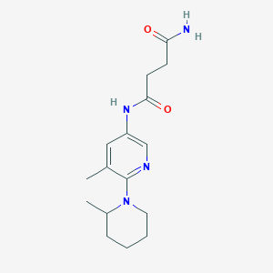 molecular formula C16H24N4O2 B6994774 N'-[5-methyl-6-(2-methylpiperidin-1-yl)pyridin-3-yl]butanediamide 