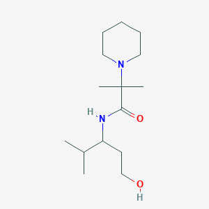 molecular formula C15H30N2O2 B6994790 N-(1-hydroxy-4-methylpentan-3-yl)-2-methyl-2-piperidin-1-ylpropanamide 
