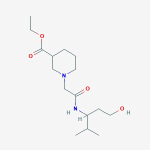molecular formula C16H30N2O4 B6994792 Ethyl 1-[2-[(1-hydroxy-4-methylpentan-3-yl)amino]-2-oxoethyl]piperidine-3-carboxylate 