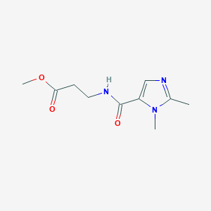 molecular formula C10H15N3O3 B6994806 Methyl 3-[(2,3-dimethylimidazole-4-carbonyl)amino]propanoate 