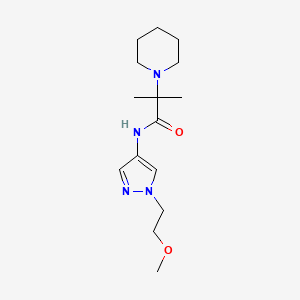molecular formula C15H26N4O2 B6994813 N-[1-(2-methoxyethyl)pyrazol-4-yl]-2-methyl-2-piperidin-1-ylpropanamide 