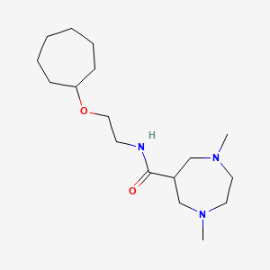 molecular formula C17H33N3O2 B6994854 N-(2-cycloheptyloxyethyl)-1,4-dimethyl-1,4-diazepane-6-carboxamide 