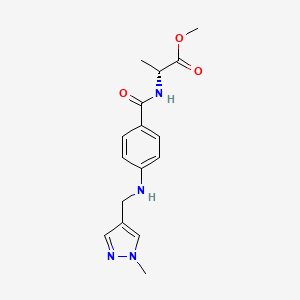molecular formula C16H20N4O3 B6994865 methyl (2R)-2-[[4-[(1-methylpyrazol-4-yl)methylamino]benzoyl]amino]propanoate 