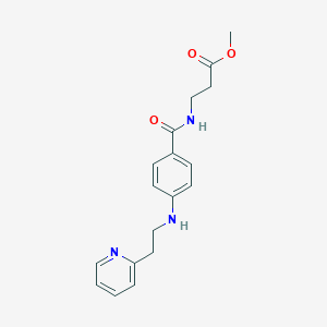 molecular formula C18H21N3O3 B6994893 Methyl 3-[[4-(2-pyridin-2-ylethylamino)benzoyl]amino]propanoate 