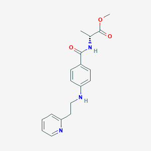molecular formula C18H21N3O3 B6994900 methyl (2R)-2-[[4-(2-pyridin-2-ylethylamino)benzoyl]amino]propanoate 