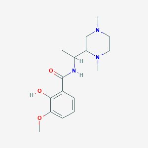 molecular formula C16H25N3O3 B6994911 N-[1-(1,4-dimethylpiperazin-2-yl)ethyl]-2-hydroxy-3-methoxybenzamide 