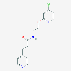 molecular formula C15H16ClN3O2 B6994928 N-[2-(4-chloropyridin-2-yl)oxyethyl]-3-pyridin-4-ylpropanamide 