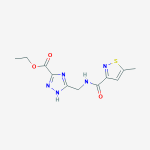molecular formula C11H13N5O3S B6994942 ethyl 5-[[(5-methyl-1,2-thiazole-3-carbonyl)amino]methyl]-1H-1,2,4-triazole-3-carboxylate 