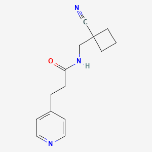 molecular formula C14H17N3O B6994949 N-[(1-cyanocyclobutyl)methyl]-3-pyridin-4-ylpropanamide 