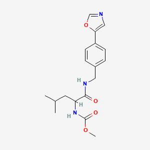 molecular formula C18H23N3O4 B6995008 methyl N-[4-methyl-1-[[4-(1,3-oxazol-5-yl)phenyl]methylamino]-1-oxopentan-2-yl]carbamate 