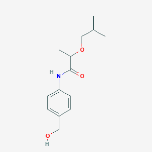 molecular formula C14H21NO3 B6995023 N-[4-(hydroxymethyl)phenyl]-2-(2-methylpropoxy)propanamide 