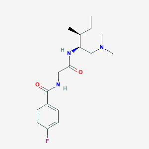 molecular formula C17H26FN3O2 B6995035 N-[2-[[(2S,3S)-1-(dimethylamino)-3-methylpentan-2-yl]amino]-2-oxoethyl]-4-fluorobenzamide 