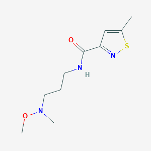 molecular formula C10H17N3O2S B6995051 N-[3-[methoxy(methyl)amino]propyl]-5-methyl-1,2-thiazole-3-carboxamide 