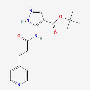 molecular formula C16H20N4O3 B6995129 tert-butyl 5-(3-pyridin-4-ylpropanoylamino)-1H-pyrazole-4-carboxylate 