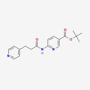 molecular formula C18H21N3O3 B6995155 Tert-butyl 6-(3-pyridin-4-ylpropanoylamino)pyridine-3-carboxylate 
