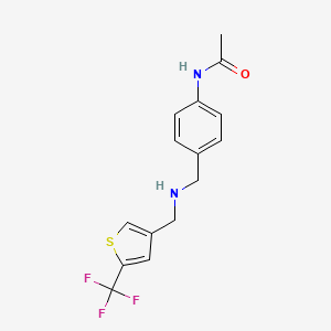 molecular formula C15H15F3N2OS B6995257 N-[4-[[[5-(trifluoromethyl)thiophen-3-yl]methylamino]methyl]phenyl]acetamide 