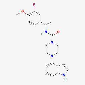 molecular formula C22H25FN4O2 B6995285 N-[1-(3-fluoro-4-methoxyphenyl)ethyl]-4-(1H-indol-4-yl)piperazine-1-carboxamide 