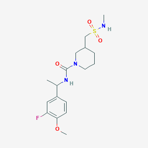 molecular formula C17H26FN3O4S B6995292 N-[1-(3-fluoro-4-methoxyphenyl)ethyl]-3-(methylsulfamoylmethyl)piperidine-1-carboxamide 