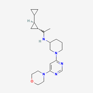 molecular formula C21H33N5O B6995338 N-[1-[(1R,2S)-2-cyclopropylcyclopropyl]ethyl]-1-(6-morpholin-4-ylpyrimidin-4-yl)piperidin-3-amine 