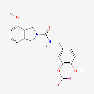 molecular formula C19H20F2N2O4 B6995344 N-[[3-(difluoromethoxy)-4-methoxyphenyl]methyl]-4-methoxy-1,3-dihydroisoindole-2-carboxamide 
