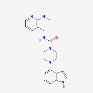 molecular formula C21H26N6O B6995353 N-[[2-(dimethylamino)pyridin-3-yl]methyl]-4-(1H-indol-4-yl)piperazine-1-carboxamide 
