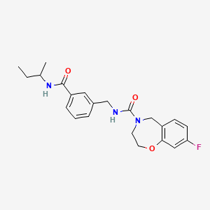 molecular formula C22H26FN3O3 B6995366 N-[[3-(butan-2-ylcarbamoyl)phenyl]methyl]-8-fluoro-3,5-dihydro-2H-1,4-benzoxazepine-4-carboxamide 