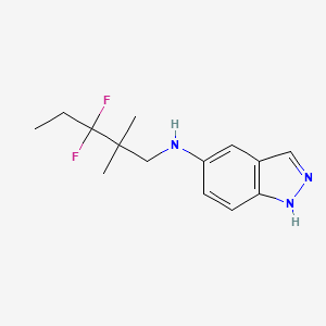 molecular formula C14H19F2N3 B6995391 N-(3,3-difluoro-2,2-dimethylpentyl)-1H-indazol-5-amine 