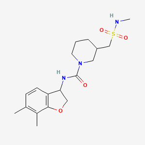 molecular formula C18H27N3O4S B6995615 N-(6,7-dimethyl-2,3-dihydro-1-benzofuran-3-yl)-3-(methylsulfamoylmethyl)piperidine-1-carboxamide 
