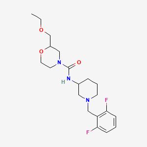 molecular formula C20H29F2N3O3 B6995627 N-[1-[(2,6-difluorophenyl)methyl]piperidin-3-yl]-2-(ethoxymethyl)morpholine-4-carboxamide 