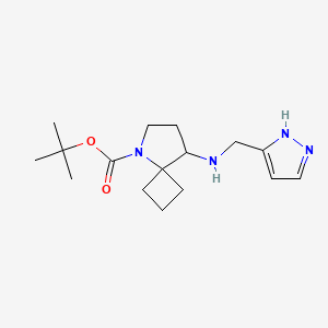 molecular formula C16H26N4O2 B6995696 tert-butyl 8-(1H-pyrazol-5-ylmethylamino)-5-azaspiro[3.4]octane-5-carboxylate 