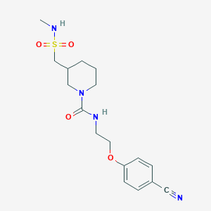 molecular formula C17H24N4O4S B6995836 N-[2-(4-cyanophenoxy)ethyl]-3-(methylsulfamoylmethyl)piperidine-1-carboxamide 